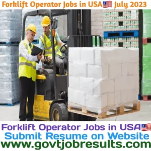 Forklift Operator Jobs in USA in July 2023