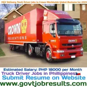 HGV Delivery Truck Driver Jobs in Crown Worldwide Global Business INC 2023