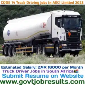 CODE 14 Truck Driving Jobs in AECI Limited 2023