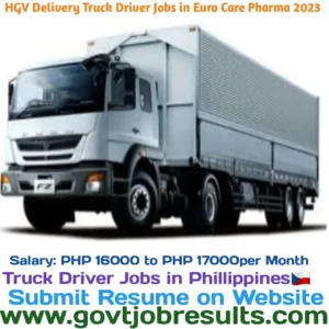 HGV Delivery Truck Driver Jobs in Euro Care Pharma 2023