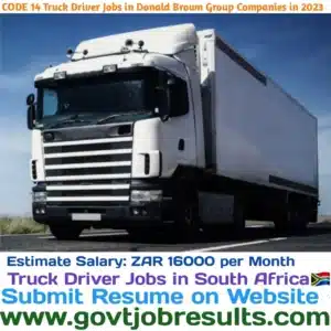 CODE 14 Truck Driver Jobs is in Donald Brown Group Companies in 2023