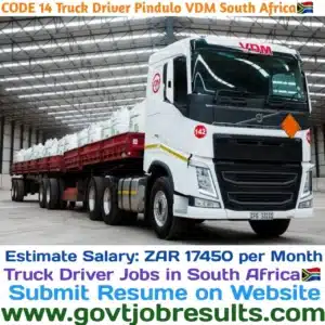 CODE 14 Truck Driver Pindulo VDM South Africa in 2023