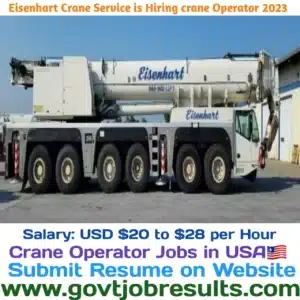 Eisenhart Crane Services is hiring Crane Operator in 2023