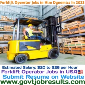 Forklift Operator Jobs in Hire Dynamics in 2023