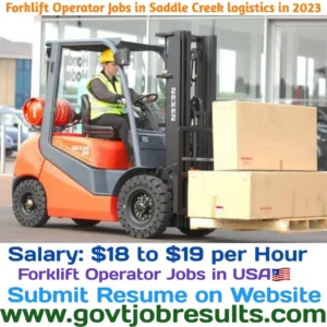 Forklift Operator jobs in Saddle Creek Logistics in 2023