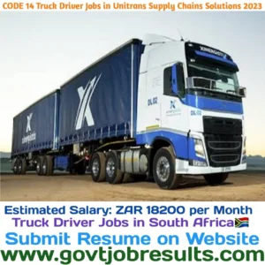 CODE 14 Truck Driver jobs in Unitrans Supply Chain Solutions 2023