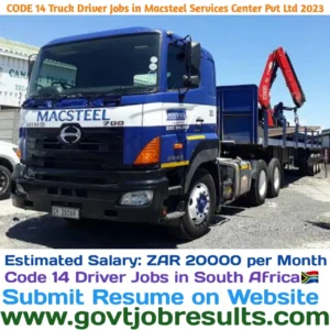 CODE 14 Truck Driver Jobs in Macsteel Service Center Pvt Ltd 2023