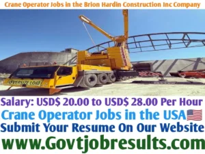 Crane Operator Jobs in the Brion Health Construction Inc Company