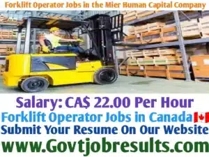 Forklift Operator Jobs in the Mier Human Capital Company
