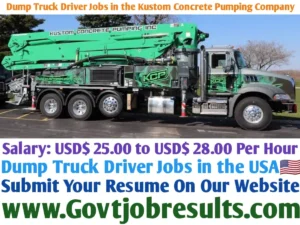 Dump Truck Driver Jobs in the Kustom Concrete Pumping Company