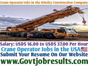 Crane Operator Jobs in the Kinsley Construction Company