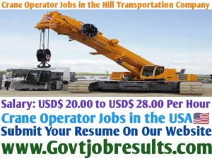 Crane Operator Jobs in the Hill Transportation Company