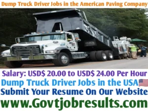 Dump Truck Driver Jobs in the American Paving Company