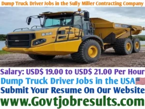 Dump Truck Driver Jobs in the Sully Miller Contracting Company