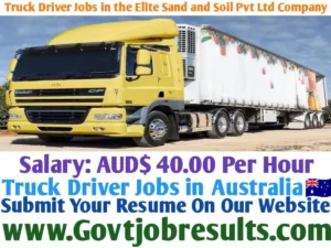 Truck Driver Jobs in the Elite Sand and Soil Pvt Ltd Company