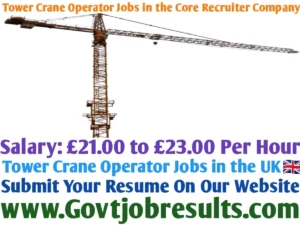 Tower Crane Operator Jobs in the Core Recruiter Company