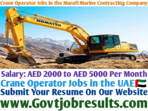 Crane Operator Jobs in the Marafi Marine Contracting Company
