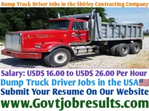 Dump Truck Driver Jobs in the Shirley Contracting Company