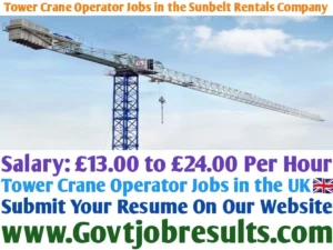 Tower Crane Operator Jobs in the Sunbelt Rentals Company