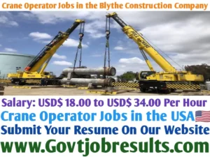 Crane Operator Jobs in the Blythe Construction Company