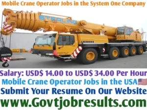 Mobile Crane Operator Jobs in the System One Company