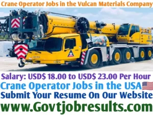 Crane Operator jobs in the Vulcan Materials Company