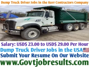 Dump Truck Driver Jobs in the Kerr Contractors Company