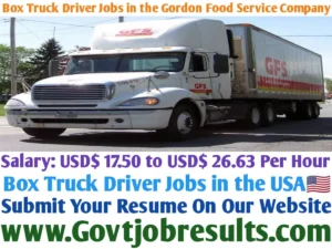 Box Truck Driver Jobs in the Gordon Food Service Company