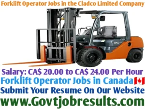 Forklift Operator Jobs in the Cladco Limited Company