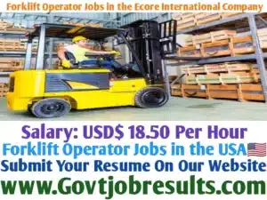 Forklift Operator Jobs in the Ecore International Company