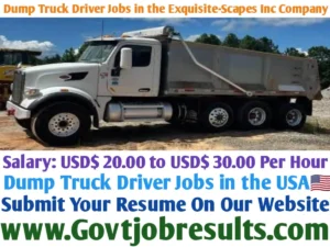 Dump Truck Driver Jobs in the Exquisite-Scapes Inc Company