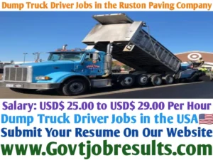 Dump Truck Driver Jobs in the Ruston Paving Company