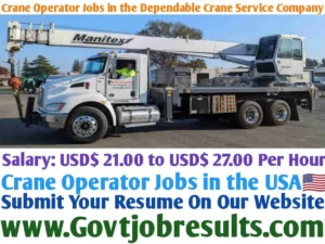 Crane Operator Jobs in the Dependable Crane Service Company