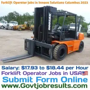 Forklift Operator Jobs in Innova Solutions Columbus 2023
