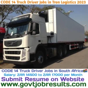 CODE 14 Truck Driver Jobs in Tron Logistics 2023