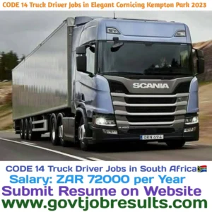 CODE 14 Truck Driver Jobs in Elegant Cornicing Kempton Park 2023