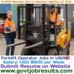 Forklift Operator Jobs in Capstone Logistics LLC 2023
