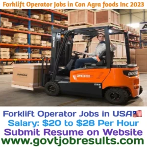 Forklift Operator Jobs in ConAgra Foods Inc 2023