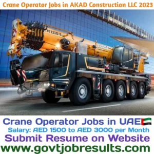 Crane Operator Jobs in AKAD Construction LLC 2023
