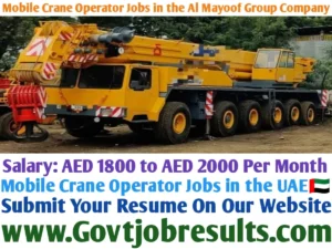 Mobile Crane Operator Jobs in the Al Mayoof Group Company