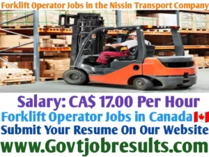 Forklift Operator Jobs in the Nissin Transport Company