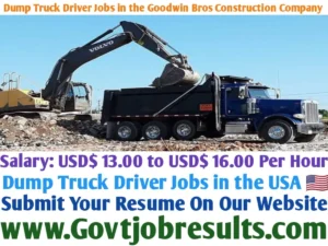 Dump Truck Driver Jobs in the Goodwin Bros Construction Company