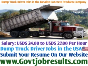 Dump Truck Driver Jobs in the Basalite Concrete Products Company