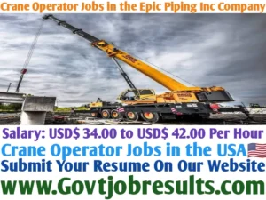 Crane Operator Jobs in the Epic Piping Inc Company