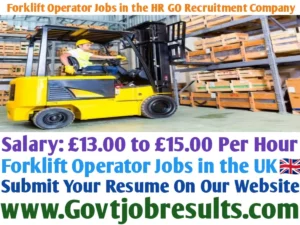 Forklift Operator Jobs in the HR GO Recruitment Company