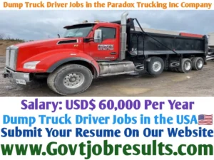Dump Truck Driver Jobs in the Paradox Trucking Inc Company