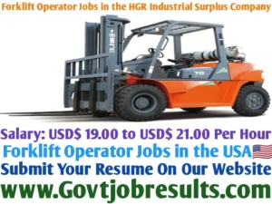 Forklift Operator Jobs in the HGR Industrial Surplus Company