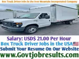 Box Truck Driver Jobs in the Iron Mountain Incorporated Company