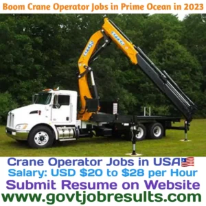 Boom Crane Operator Jobs in Prime Ocean 2023