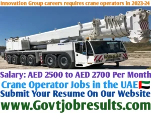 Innovation Group careers require crane operators in 2023-24